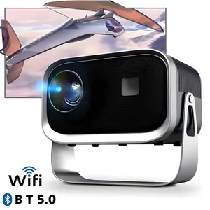 K6 Mini Portable Projector 4K Decoding Keystone Correction Voice Control Up to 116 Inch Large Screen for Office Use with Audio Features - Digital Watch Deep Space Color astronaut projector