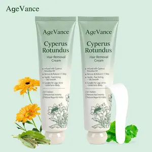AgeVance Cyperus Rotundus Hair Removal Cream – 2 -Pack Bundle, Hair Removal & Regrowth Reduction, Gentle & Fast-Acting with Cyperus Oil, Silky Smooth Skin for Legs, Arms & Body,Summervibes