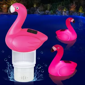 Pool Chlorine Floater, 7 in Flamingo Chlorine Floater with Solar  Light, Glow in Dark Chlorine Tablet Floater, Large Capacity and Adjustable Release Floating Chlorine Dispenser for Pool, Hot Tub
