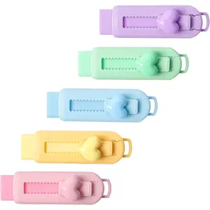 5 Pack Sliding Retractable Pencil Eraser with Plastic Sleeve, Large White Erasers for School Office, Art Erasers for Drawing