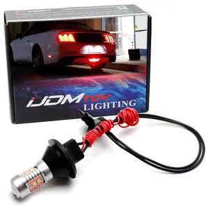 iJDMTOY 28-SMD Red/White LED Backup Reverse Light/Rear Fog Lamp Conversion For 2015-2023 Ford Mustang