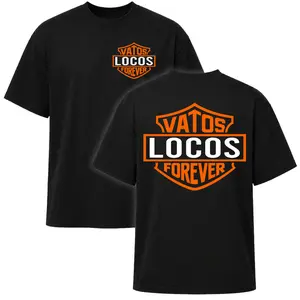 Vatos Locos Forever Logo Orange, Chicano Original Gangster Style Typo Graphic Orange Design Clothing Unisex Hoodie Medium Heavy Sweatshirt for Men & Women
