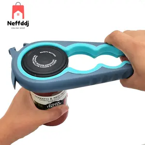 Jar Opener Bottle Opener and Can Opener for Weak Hands, Seniors with Arthritis and Anyone with Low Strength, Mutil Jar Opener Get Lids off Easily (Blue and Grey) No Brand