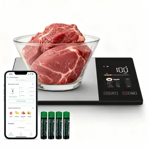Smart Digital Kitchen Food Scale with Display, Auto Generate Daily Diet Data Reports, Precision Weighing Scale for Meal Prep Cooking Ingredient Measuring