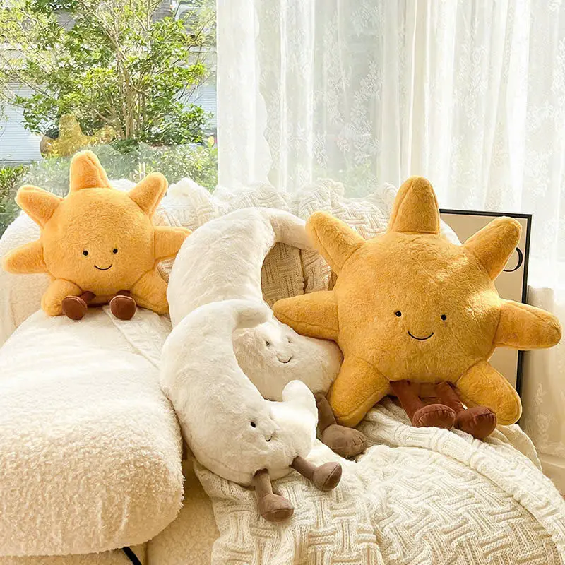 Jellycat Sun & Moon Plush Set with Gift Bag, Soft Amuseable Sunshine and Crescent Moon Stuffed Toys, Cute Nursery Decor, Baby Shower Birthday Gift
