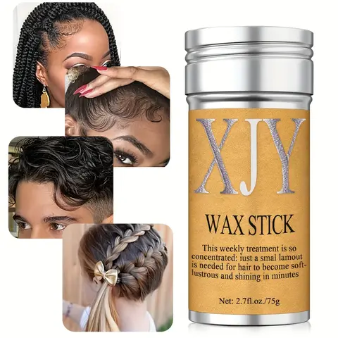 Massy Hair Control Wax Stick Set: Smooth Bar For Taming Frizz, Edge Brush & Rat Tail Comb For Styling Loose Curls - Non-Greasy Hair Styling Product, Suitable For All Hair Types