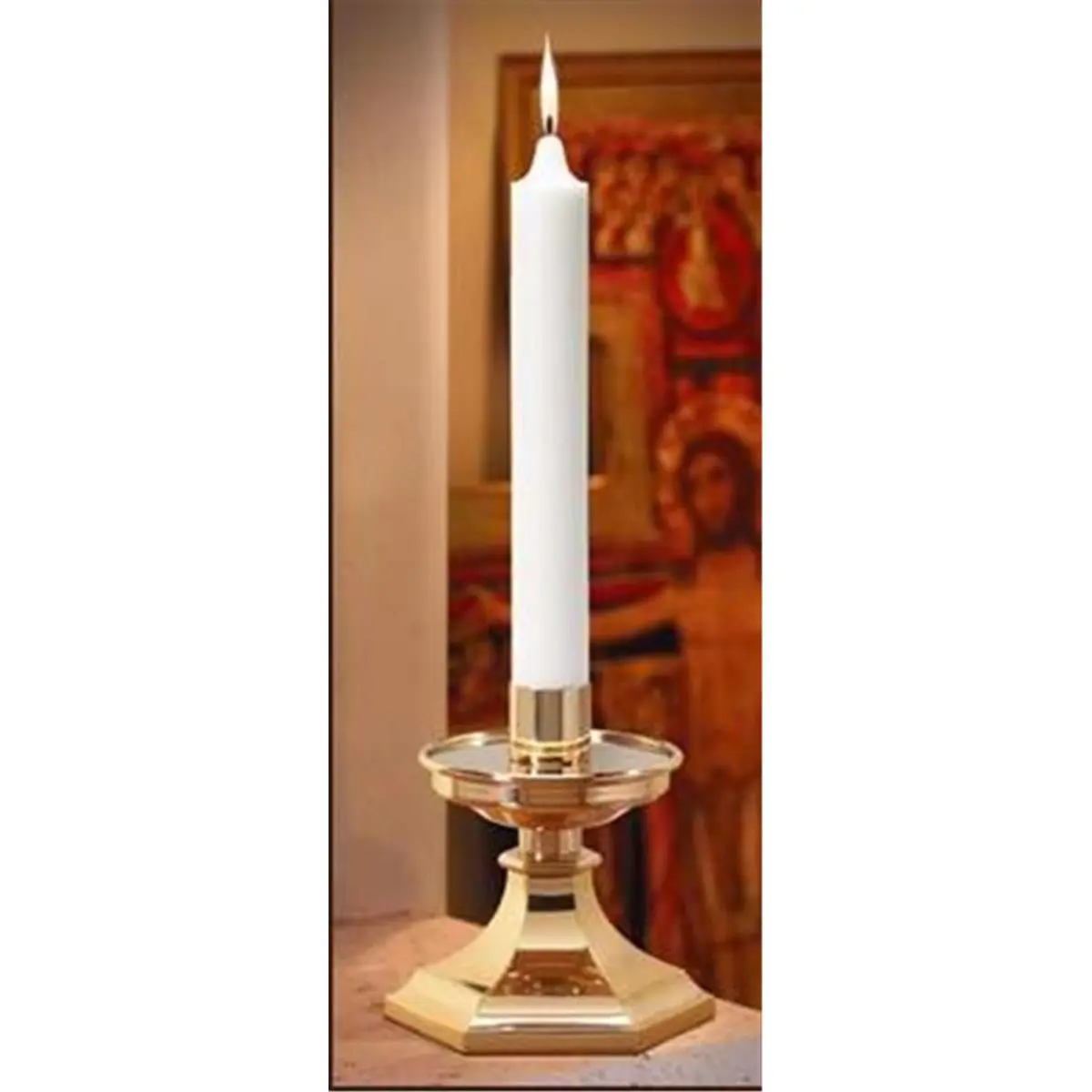 Will & Baumer 60404 Stearine Altar Single Candle, 1½x12 inches, Home Supplies for Indoor Use, Living Room Decor & Room Accent