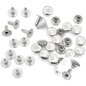 200 Pack Leather Rivets Single Cap Rapid Rivet Metal Stud Fasteners Round Cap for Bag Belt Wallet Leather Craftt (, 7MM)