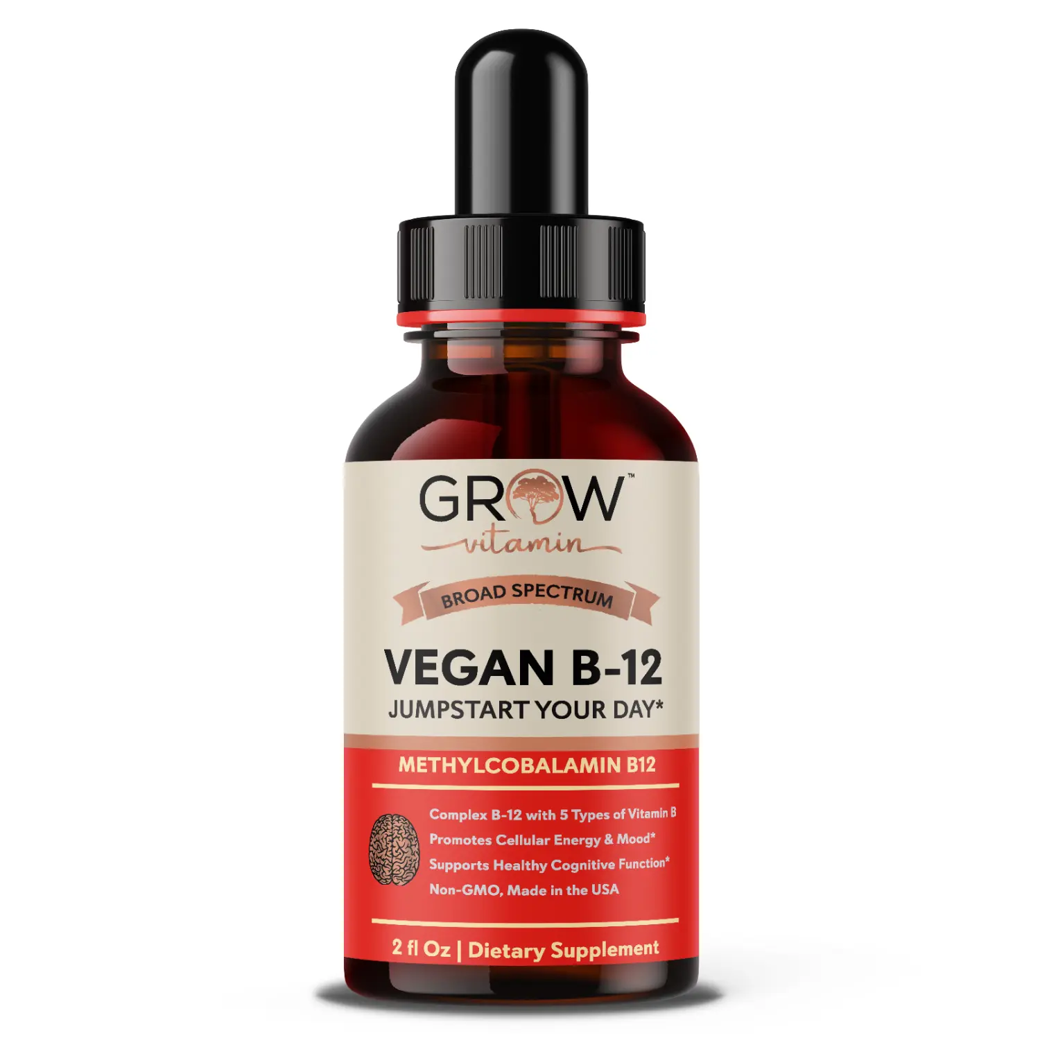 Extra Strength Edible Methylcobalamin (MethylB12) Vitamin B12 Sublingual Liquid Drops - Brain Health Support Supplement