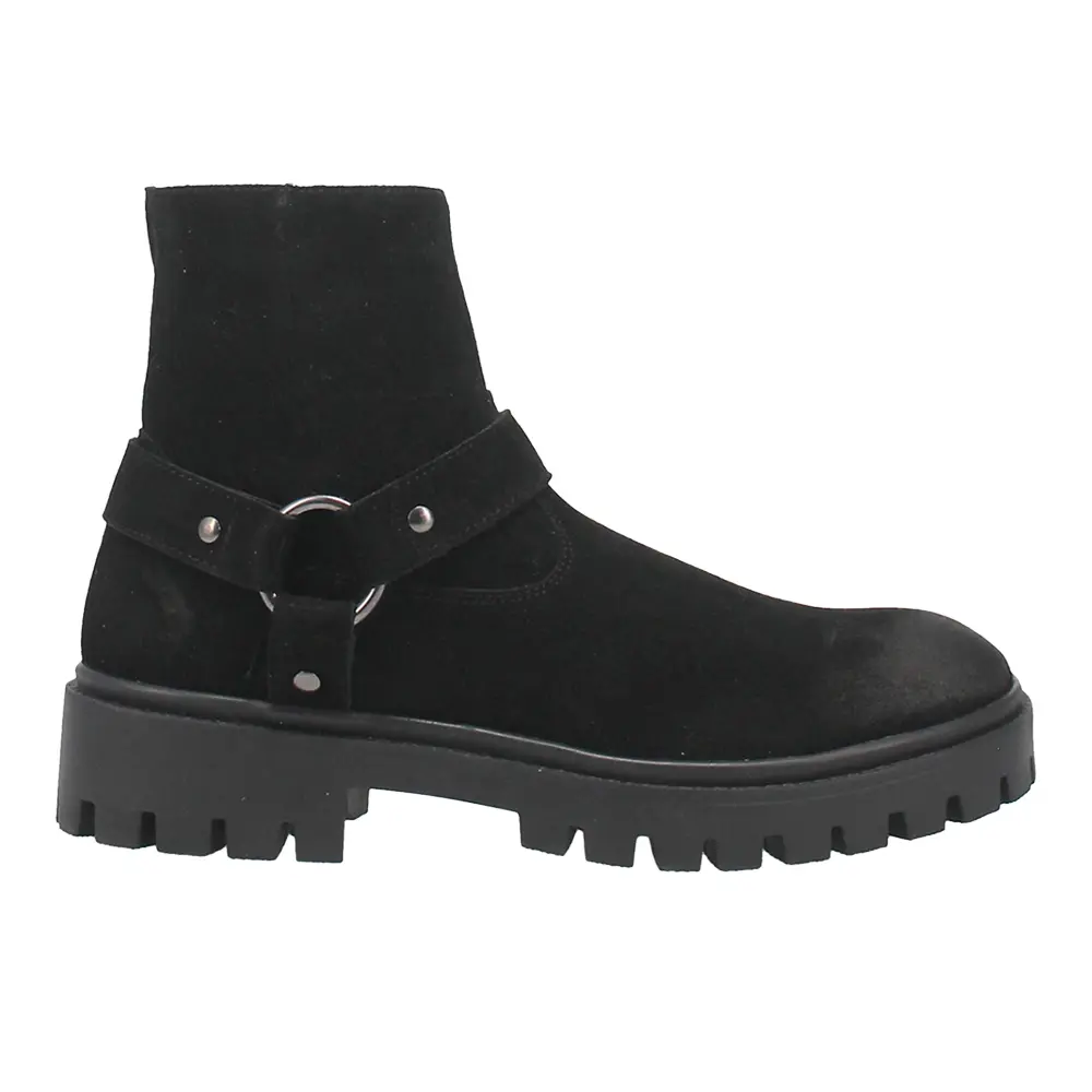Dingo Mens Road Trip Motorcycle Casual Boots Ankle - Black
