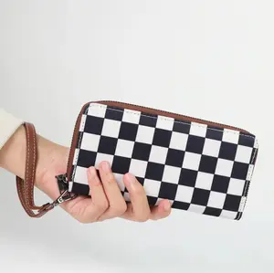 Checkered Large Zip Wallet