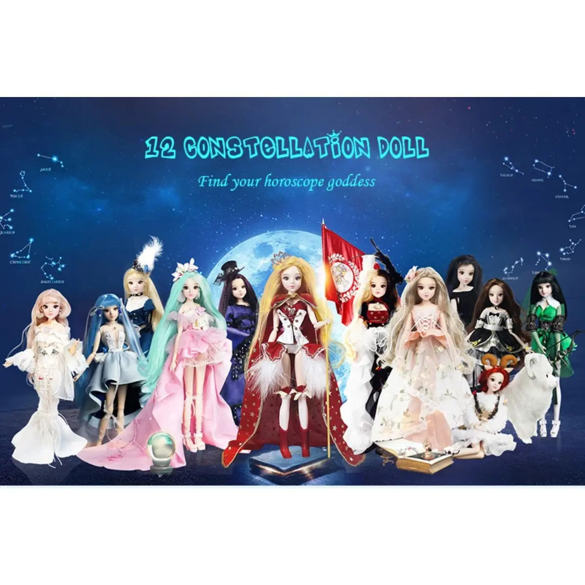 Dream Fairy 1/6 BJD 14 Joints 30cm Ball Jointed Dolls Twelve Constellations Series BJD Doll Full Set DIY Dolls for Girls
