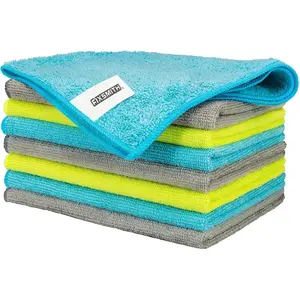 Microfiber Cleaning Cloth - Pack of 8, Size 12 x 16 in, Multi-Functional, Highly Absorbent, Lint-Free, Streak-Free for Car Kitchen & Home Cleaner Towels