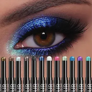 Long Lasting Glitter Eyeshadow Pen, 12pcs/set Shimmering High Pigmented Eyeshadow, Colorful Eye Makeup Products for All Styles and Occasions, Cosmetic Glitter Palette, Glitter Beauty