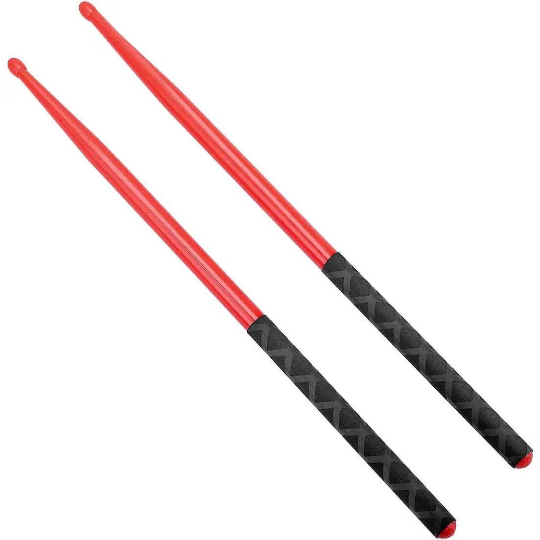 5A Nylon Drum Sticks for Drum Set Lightweight Durable Plastic Exercise ANTI-SLIP Handles Drumsticks Musical Instrument Percussion Accessories Red