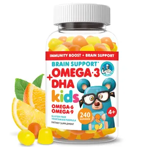 DR. MORITZ Vegan Omega 3 Gummies for adults and kids (240 Count), Omega 3 Gummies for Brain and Heart Health, No Fish Oil and Gluten Free