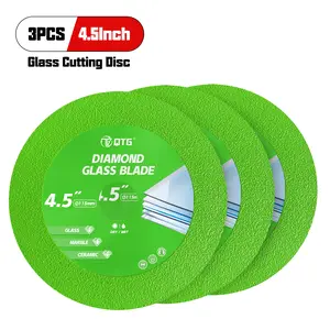 QTG  5Pcs 4.5"（115MM） Diamond Glass Cutting Discs for Angle Grinder – Ultra-Thin Tile & Bottle Cutting Wheels, Multi-Functional Blades for Ceramic, Crystal, Jade, Wine Bottles, 7/8" Arbor