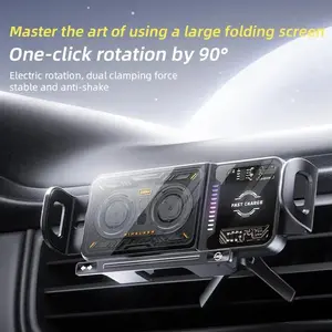 High Intelligent Mobile Phone/Pad Holder,2 in 1 Auto Rotating Phone Holder,Car Charger Fast Charging Cell Phone Holder,One-Touch Rotatable Car Vent Phone Mount for Smartphone/Pad/Foldable Phone