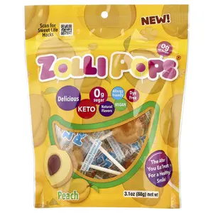 Zollipops The Clean Teeth Pops®, Peach, 3.1 oz (88 g)