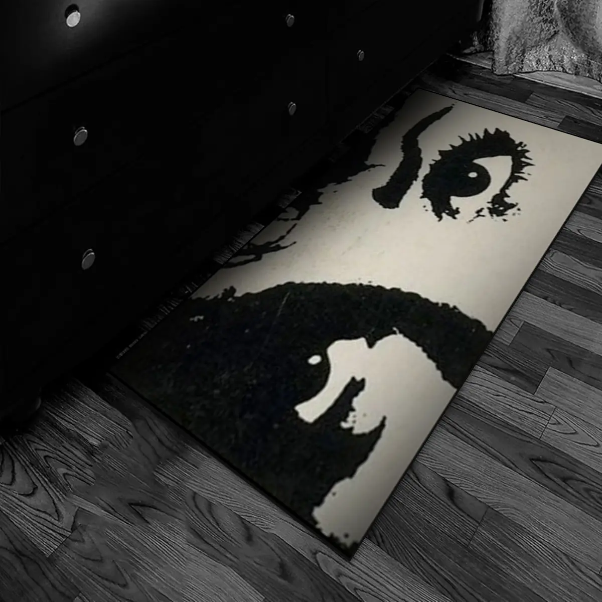 Cute Cartoon Eye Design Bedroom Rug, Soft Polyester Fiber, Foldable Indoor Floor Decor