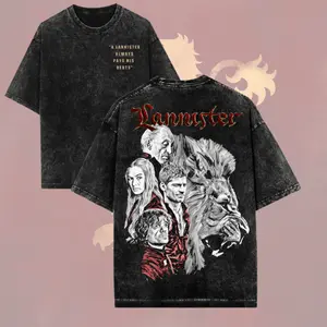 House Lannister Washed tee,  Game of Thronee Shirt, Best TV Series 2025, Gift for GOT Fan, Classic Movie Lover T Shirt, Vintage Washed shirt, Acid Wash tee, Unisex Vintage Graphic Movie Tee, Film Fan Gift