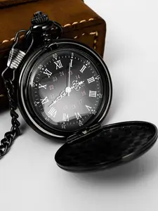 Classic Vintage Round Dial Hands Alloy Quartz Chain Pocket Watch, Men's Fashion Casual Versatile Watch, without Box