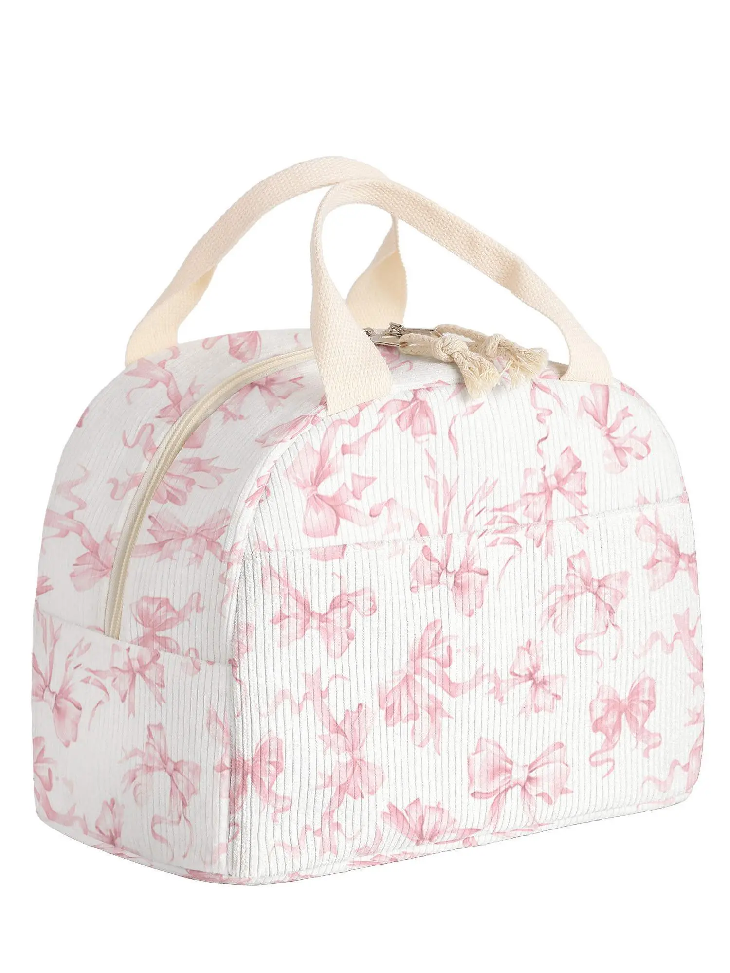 Butterfly Pattern Insulated Lunch Bag, Portable Lunch Bag, Reusable Lunch Bags, Cute Bento Bag, Reusable Non-Food Contact Lunch Box with Zipper and Insulated Pockets, Perfect for Travel Picnic Office School Commuting
