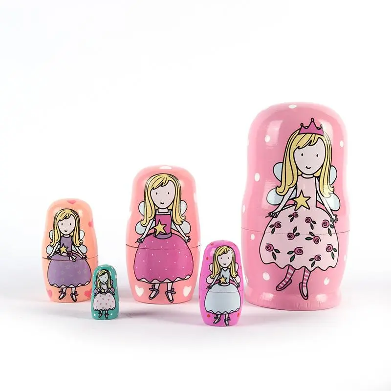 Unique Wooden Russian Five-Layer Nesting Dolls, Perfect Christmas and Thanksgiving Gift, Unique Craftsmanship Souvenir