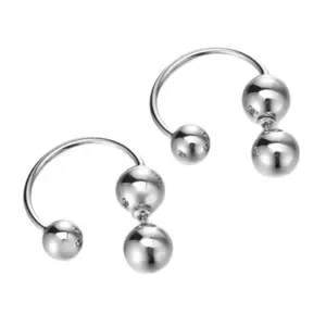 Metal Ball Earrings European and American Style Front Back Studs