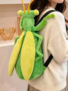 Mantis Backpack Unisex Plush Cartoon Bag, Cute Insect Design, Perfect for Birthday Parties, Daily Commute, Back-To-School Gift