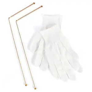 Copper Dowsing Rods - 99.9% Pure Copper 2PCS Divining Rods+Gloves - for Ghost Hunting Tools, Divining Water, Treasure, Buried Items Etc