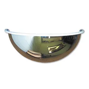 212 MAIN PV18180 18-in Convex Half-Dome Security Mirror, Wide-View Curved Lens, Convex Shape, Accident Prevention, Super Bright, Ideal for 150 sq ft Areas