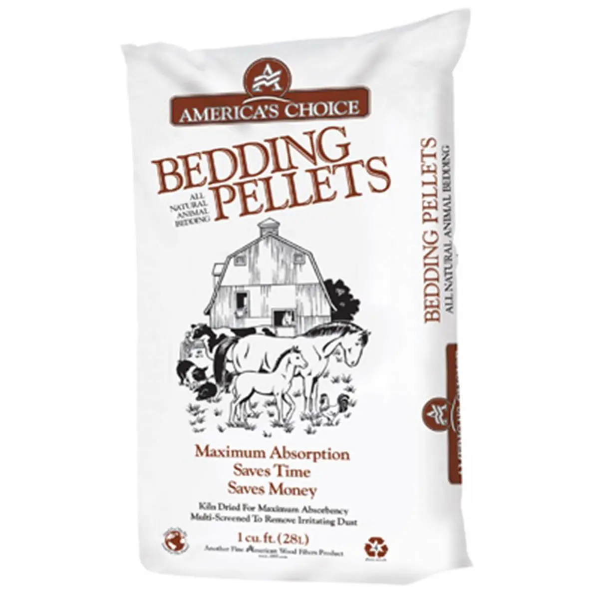 American Wood Fibers 40 lbs Pine Pellets Bedding for Small Animals, Super Absorbent Reptile & Amphibian Decoration Supplies