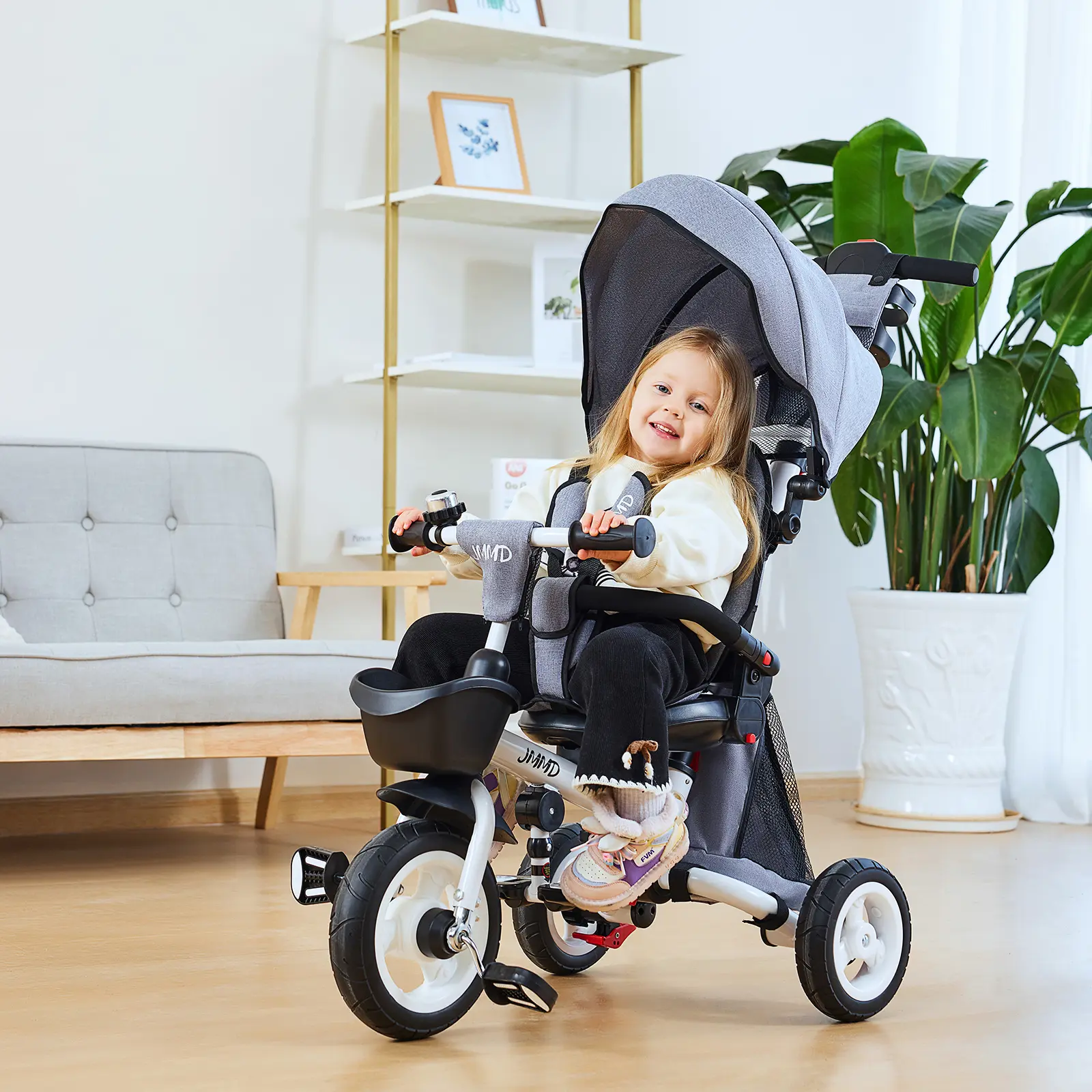JMMD 7-in-1 Folding Toddler Tricycle (18 Months-5 Years) - Metal