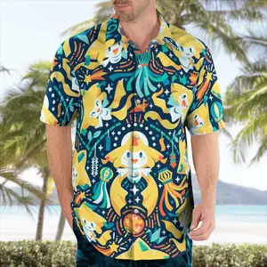2026 Hot Hawaiian Shirt - Shorts Sets PKM [FREESHIP] Fresh Summer – Youthful – Bold with the Jirachin Button-Up Hawaiian Shirt