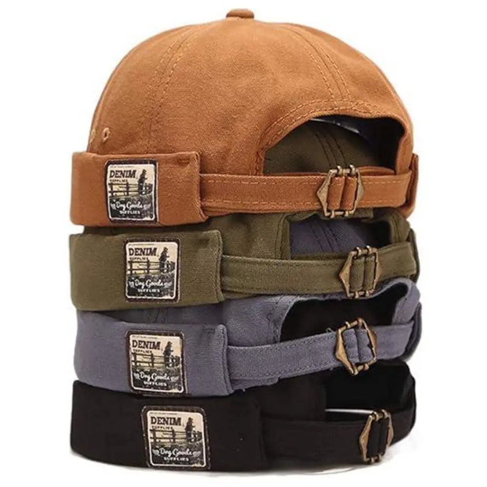 4pcs Women'S Vintage Cap - Breathable Brimless Hat with Adjustable Straps & Back Button, Cotton Brimless Hat, Lightweight & Stylish for Casual Wear, Suitable for Birthday Gifts, Mother'S Day Gifts