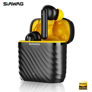 SIAWAG BTW92SE Wireless Earbuds for Gaming & Workout, 50H Battery, BT 5.4, Fast Pairing, Dual Device Connect, IPX5 Waterproof, Noise Cancelling, Comfortable Fit