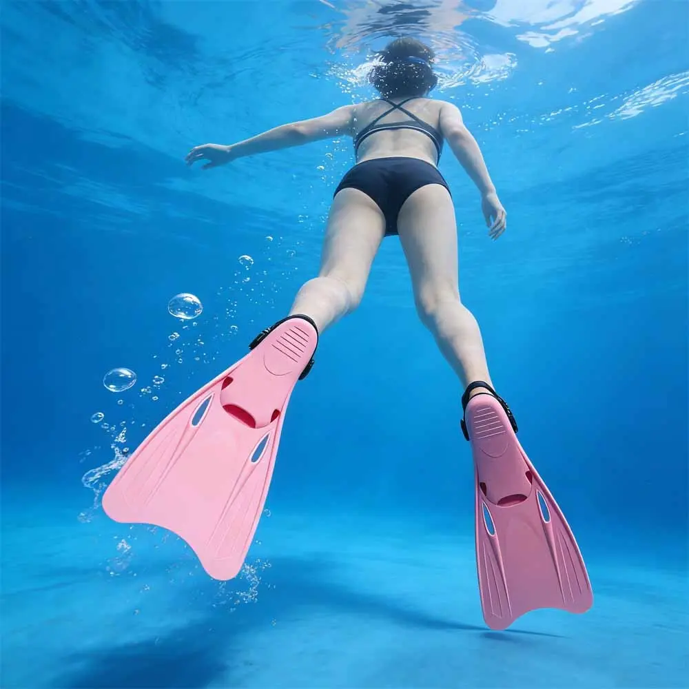 Professional Adjustable Dive Fins, Diving Gear, Outdoor Sport, Adult Four Colors Available, Lightweight Tpr Material, Comfortable Open-Toe Design, Unisex