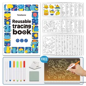 TIMETOME Doodle Glow LED Note Board, Acrylic Light Up Drawing Board, LED Note Board with Colors,Light Up Dry Erase Board,Clear Glow Doodle Board with Stand for Birthday Gift，Board for Kids Learning，Reusable