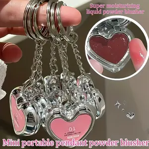 HERORANGE Cloud Velvet Cream Blush  | 2-in-1 Lip & Cheek Tint Balm with Charm Keychain  | Waterproof & Long-Lasting for Festivals/Parties | Perfect Christmas & Valentine Gift!  2in1 Makeup