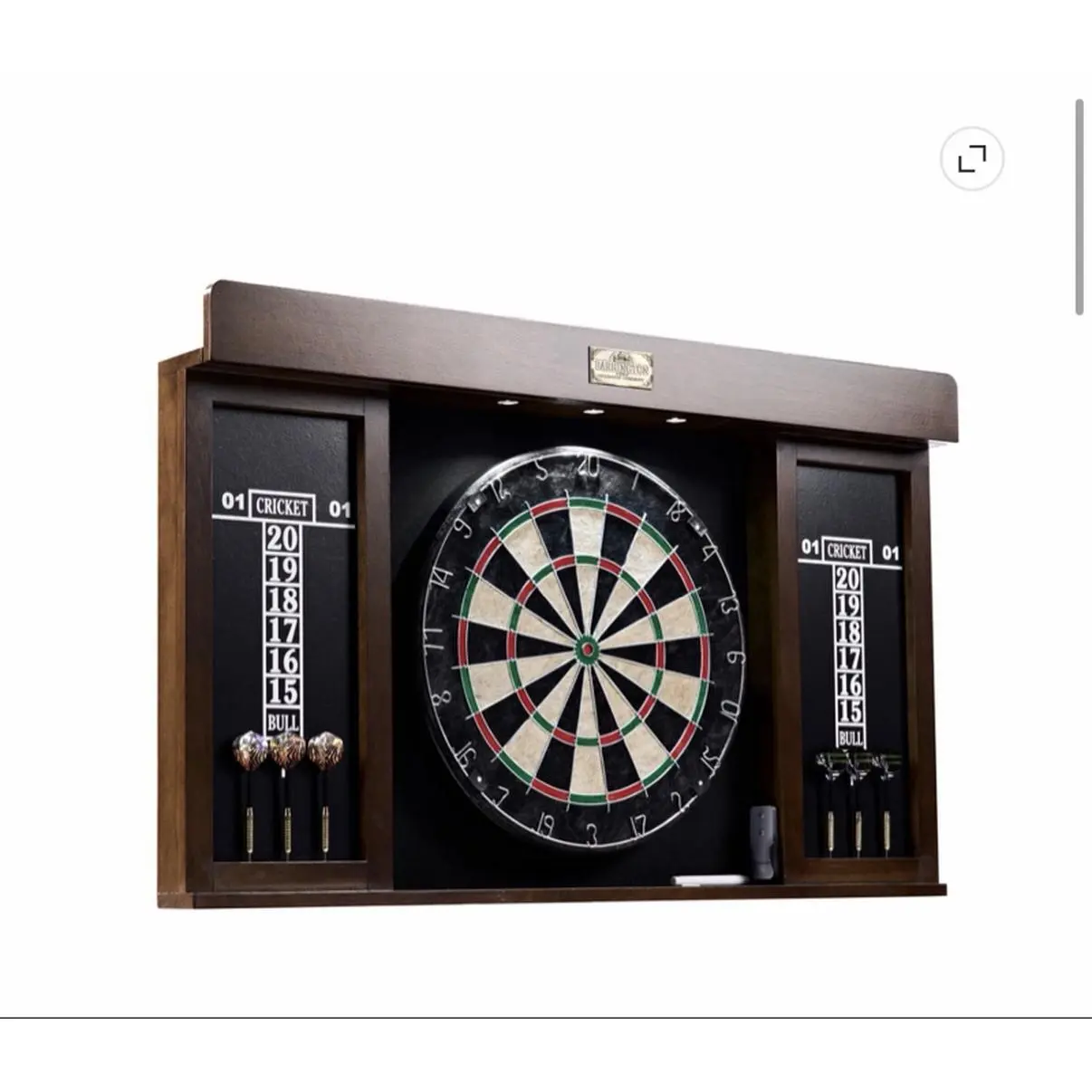 LED Lights Dartboard Case with Scoreboard and Darts for Home Entertainment
