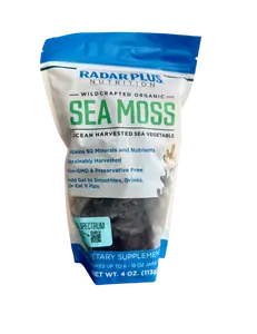 Radar Plus Nutrition Full Spectrum Sea Moss - 92 Minerals, Organic Wildcrafted from St Lucia, Eucheuma Cottonii, Natural & Healthy Superfood