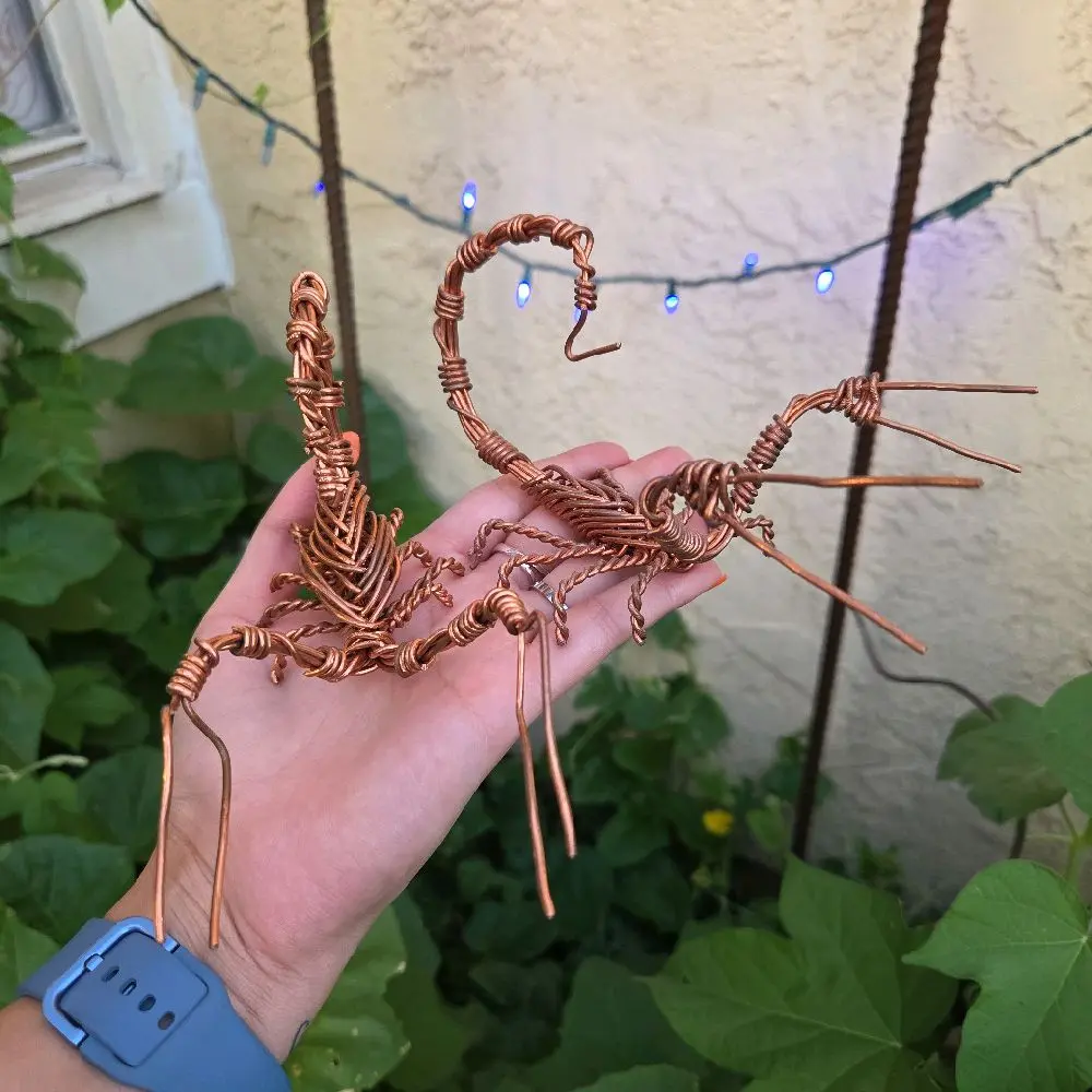 Copper Scorpion Hand Made Copper Wire Artisan Crafted Decorative Sculpture for Home Decor