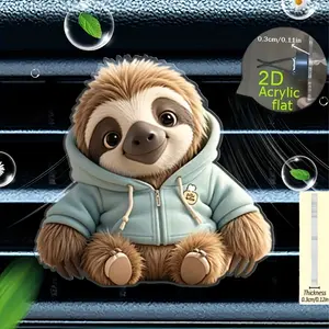 Cute Sloth Car Vent Decoration, Car Ornament, Car Interior Decorative, Car Accessories, Expressive Eyes, Fluffy Design, Perfect Christmas Gift, No Power Needed, Suction Cup Installation