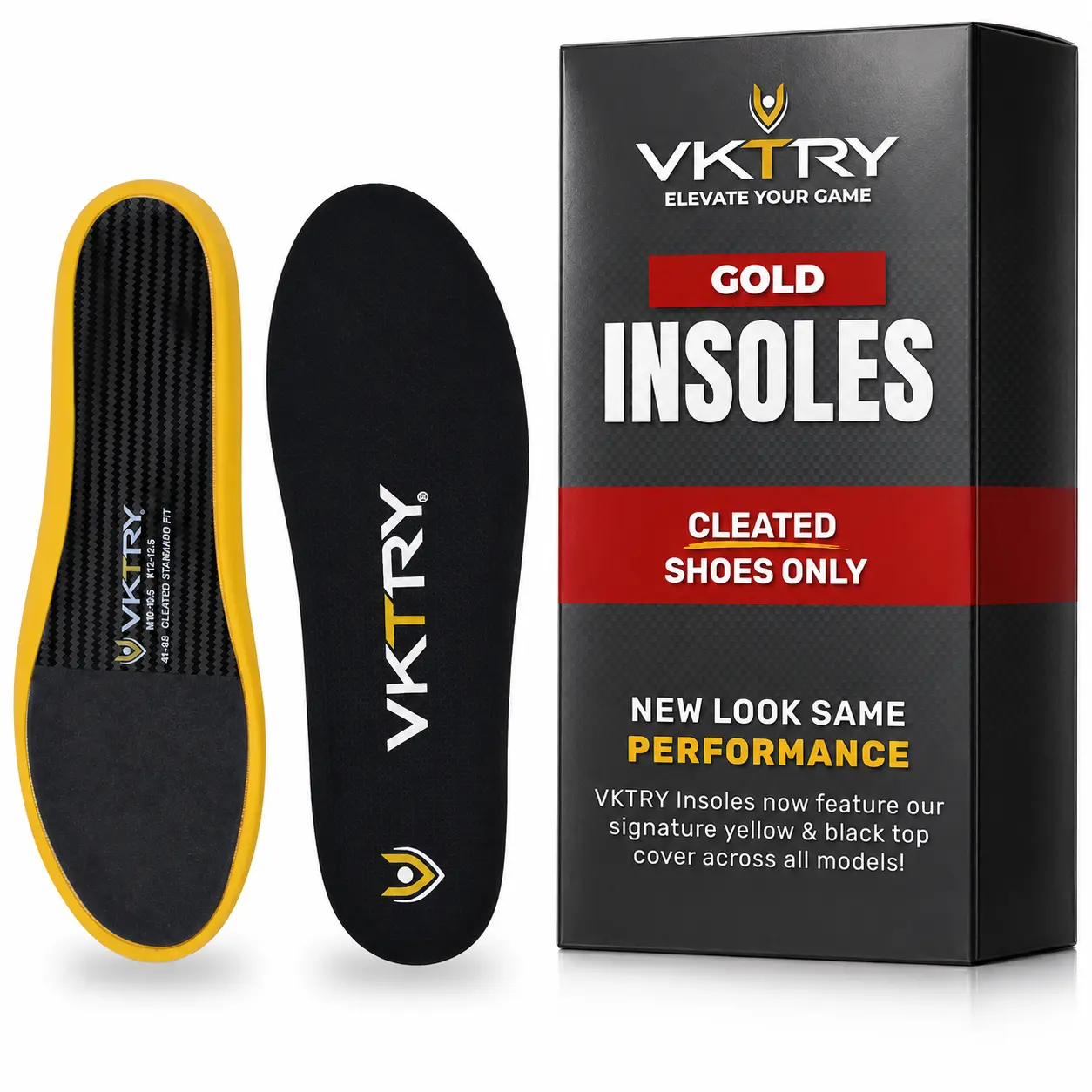 VKTRY Baseball Gold Carbon Fiber Performance Insoles