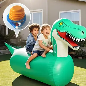 1pcs/2pcs Inflatable Jumping Dinosaur Giraffe Toys With Manual Pump, Riding Jumping Animal Jumping Toys, Children's Indoor And Outdoor Jumping Horses