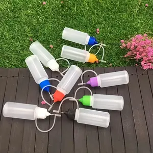 8pcs Precision Tip Applicator Bottles, 0.34oz, Durable Plastic - 6 Random Colors, Includes 2 Mini Funnels for DIY Crafts, Painting, Ink, Acrylic Art, Art Materials