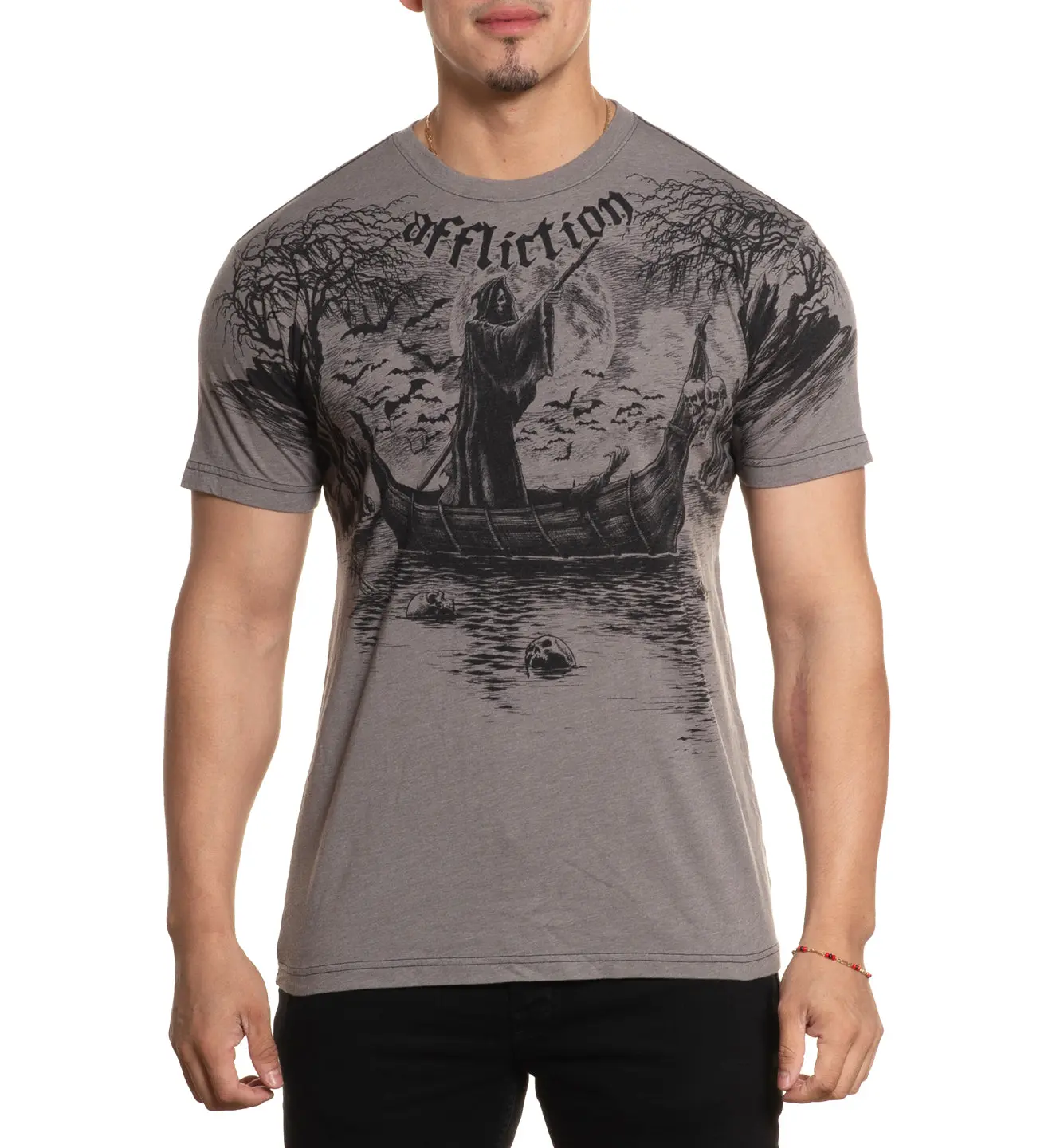 AFFLICTION Men's Casual T-Shirt - River Styx Graphic Menswear Top