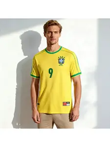 1998 World Cup Brazil Jerseys No. 9 National Team Soccer Jerseys Set Rivaldo Short Sleeve Team Uniforms