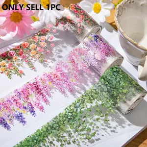 Mountain Vine Theme DIY Scrapbook Sticker Roll, Graphic Decal PET Tape Decorative Journal and Album Stickers, Handmade Craft Supplies for Creative Projects, Scrapbook Materials